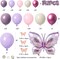 Butterfly Balloon Arch Kit 142pcs Pastel Pink and Purple Balloon with Butterfly Stickers Large Butterfly Foil Balloon for Girl Lavender Baby Shower Wedding Birthday Party Decorations